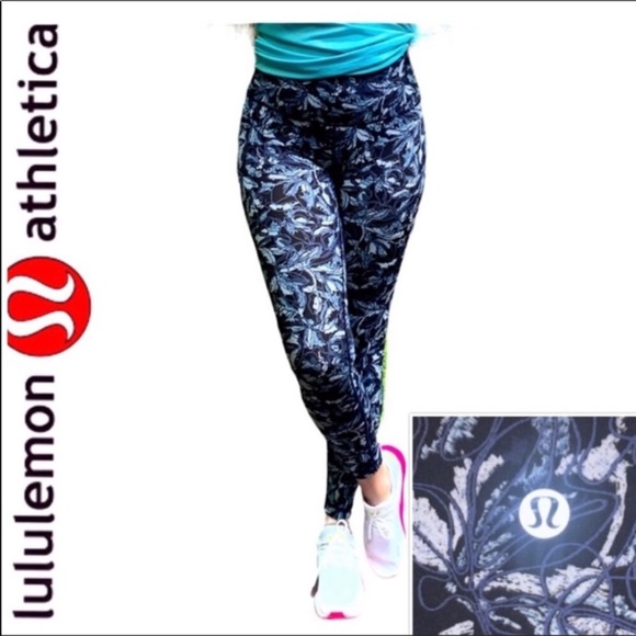 Lululemon Wunder Under Tights Leggings Rare Sketch Leaf Size 4 NWOT Athleisure - Picture 3 of 16
